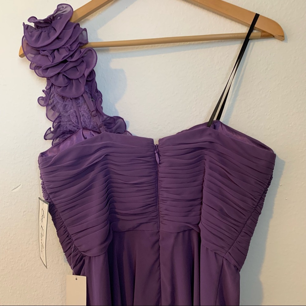 Purple ruffle mini prom dress 13/14 - Picture 4 of 5